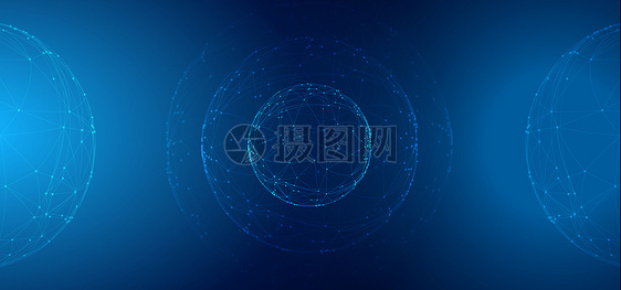 科技线条球信息技术蓝色背景图片