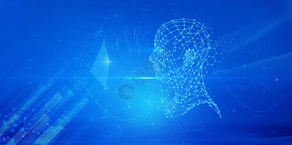 科技大脑信息技术蓝色背景图片