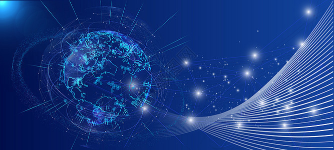科技地球线条信息技术蓝色背景背景图片