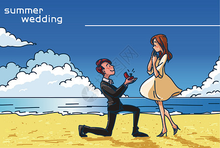 夏日海滩求婚背景图片