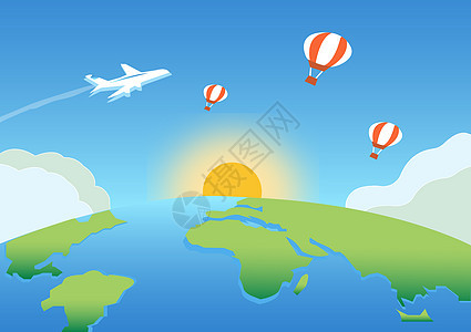 全球化旅游业发展插画图片