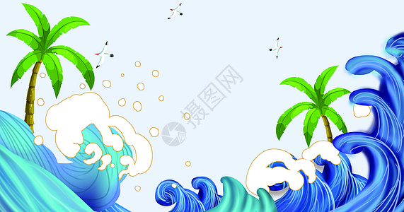 夏天背景图夏天的躁动插画