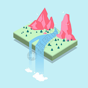 3D悬浮森林背景图片