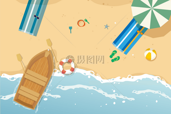 清新夏日沙滩图片