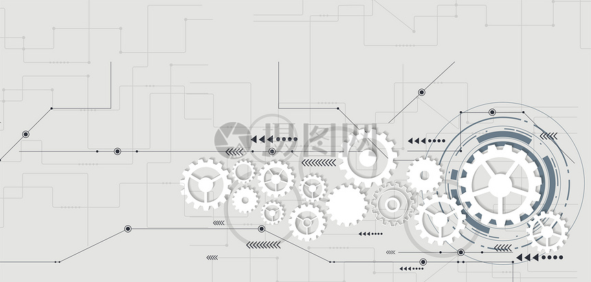 灰白色系齿轮科技背景图片