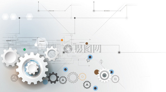 灰白系齿轮科技背景图片