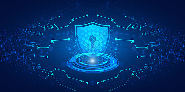 科技安全信息技术线条蓝色背景图片