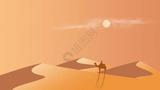 手绘沙漠背景素材图片