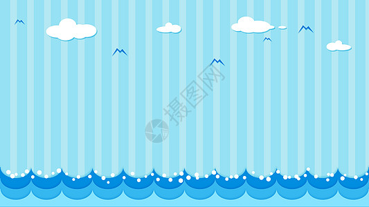 清新海洋风小插画背景图片