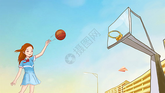 校园青春篮球漫画高清图片