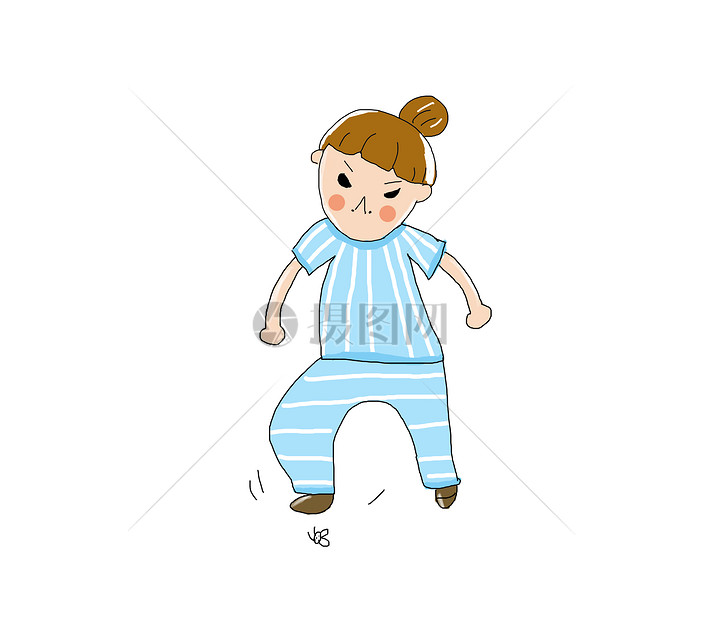 怒了的女汉子手绘插画图片下载-正版图片400059826-摄图网