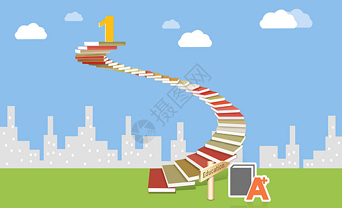 知识的阶梯背景图片