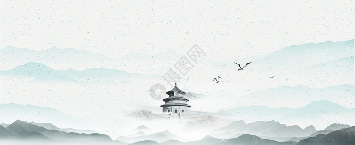 文明施工中国风水墨设计图片