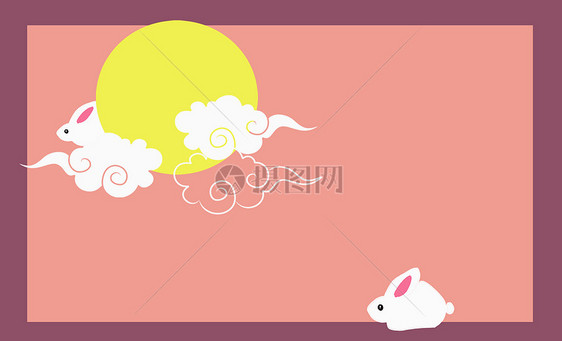 传统节日中秋节月亮兔子背景图片