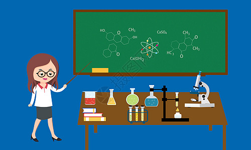化学器材科技实验室教堂插画