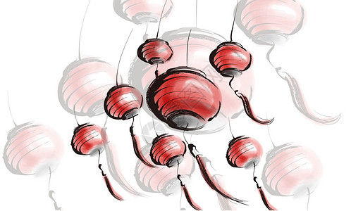 节日灯笼元素背景图片