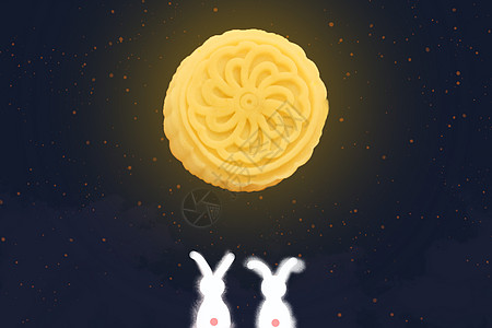 中秋望月的兔子图片