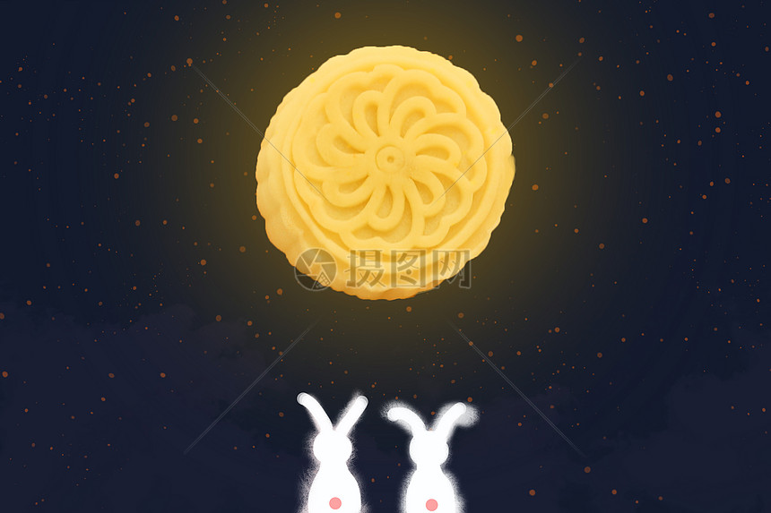 中秋望月的兔子图片