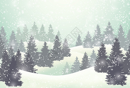 冬天树林冬天郊外雪景设计图片