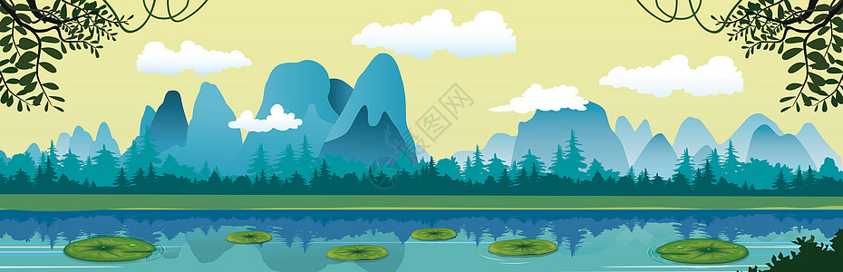 山水风景创意动画高清图片