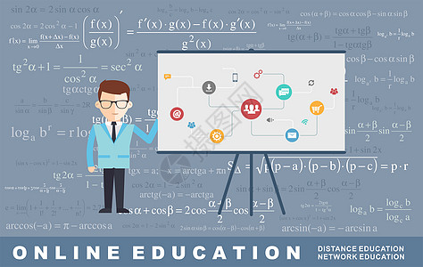 在线教育矢量图图片