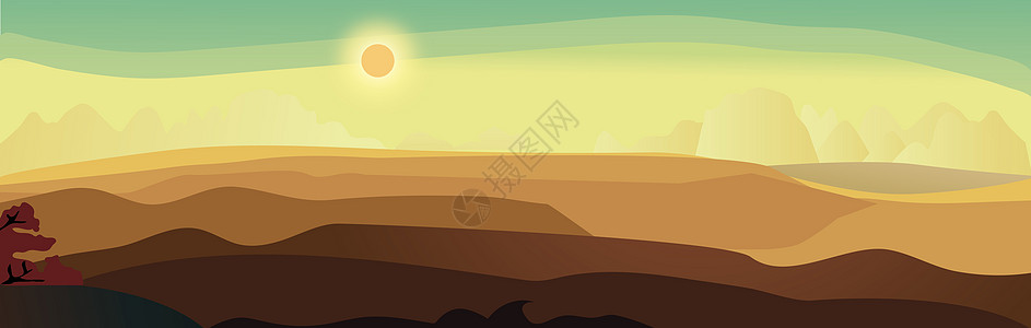 沙漠落日图图片
