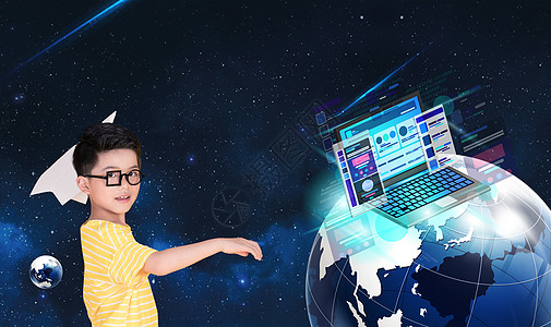 儿童icon未来科技教育设计图片