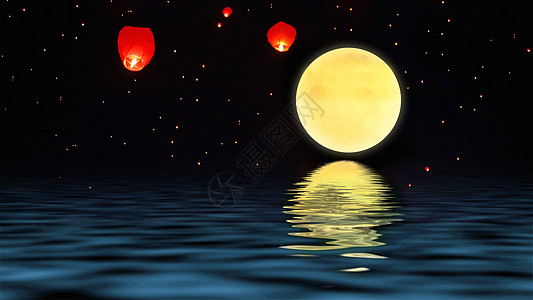 中秋节习俗中秋月亮背景设计图片