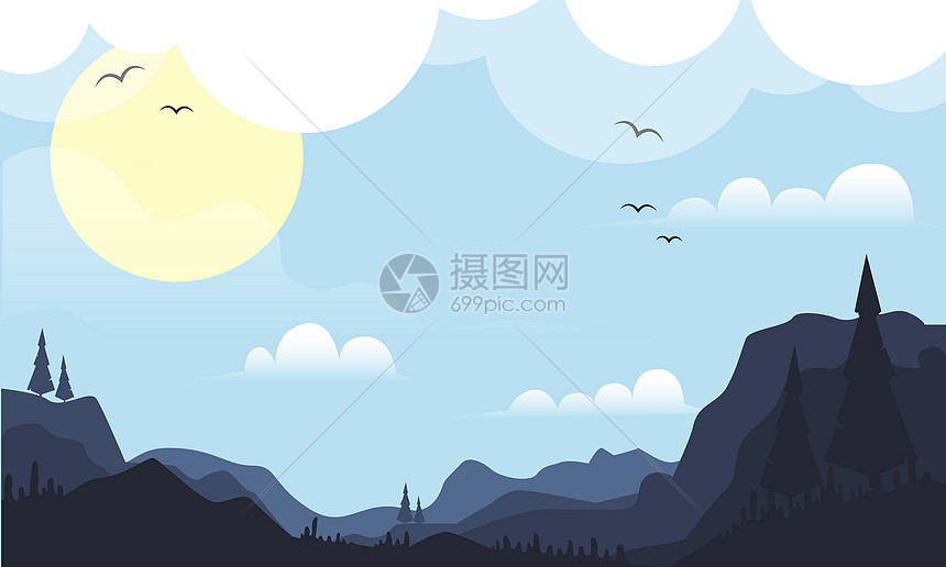 风景山插画图片素材 正版创意图片 摄图网 风景山插画图片素材 正版创意图片 摄图网