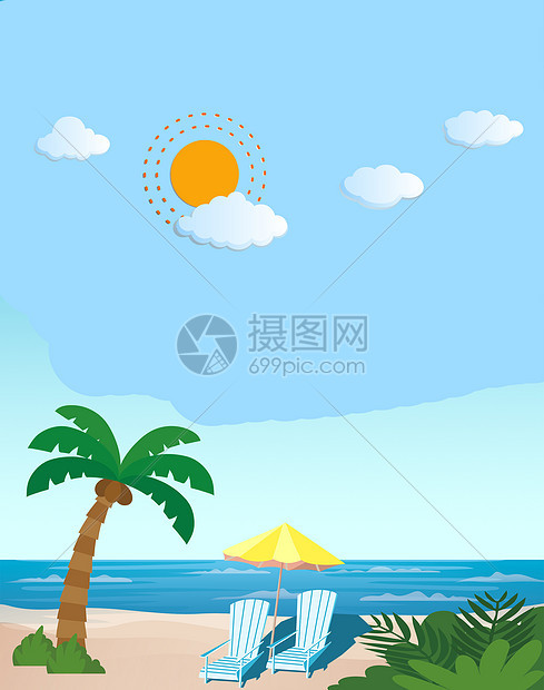 夏日海边度假图片