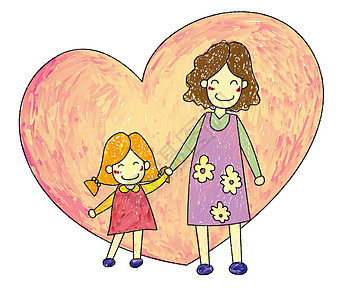 亲子插画图片素材