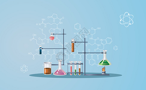 生物科技logo化学医疗实验矢量插画