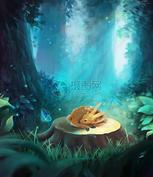 神秘森林插画图片下载 正版图片 摄图网