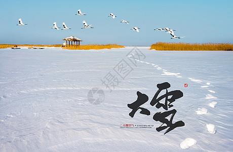 雪景城市大雪2017年节气设计图片