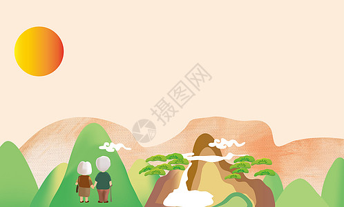 九九重阳节海报背景图片