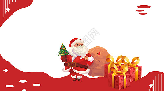 圣诞老人送礼圣诞节海报设计图片