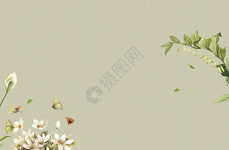 中国风花卉线描工笔高清图片
