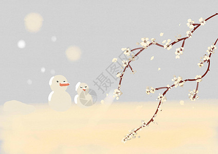 冬至下雪插画高清图片