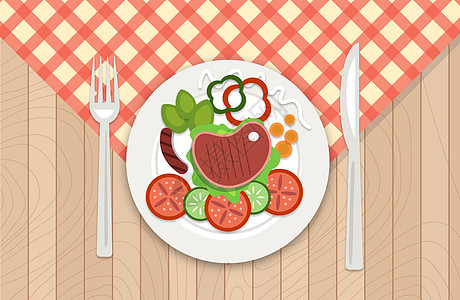 番茄排骨汤美食西餐插画