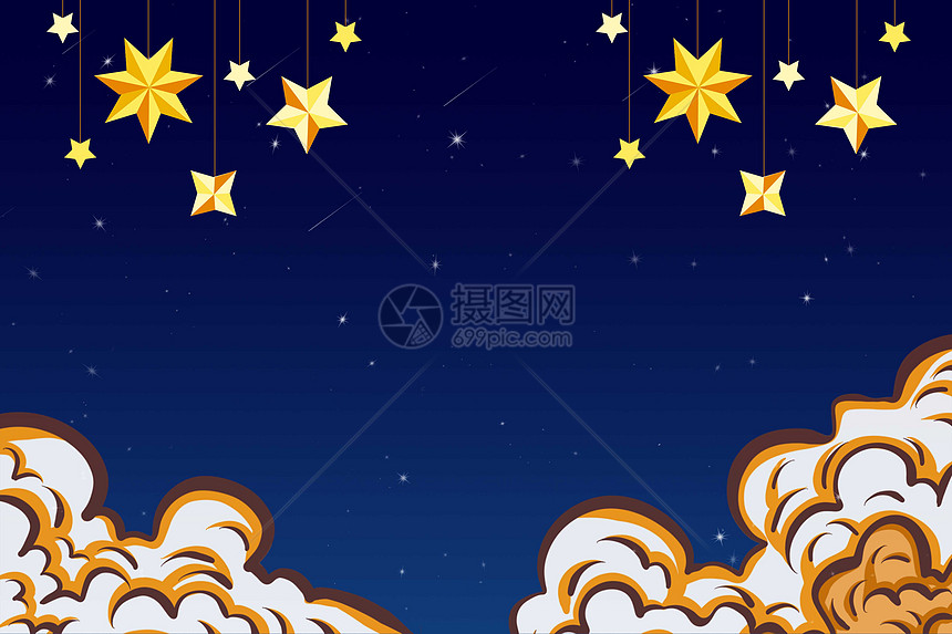 卡通夜空背景图片素材 正版创意图片 摄图网