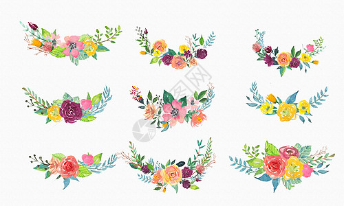 手绘水彩花卉装饰图片