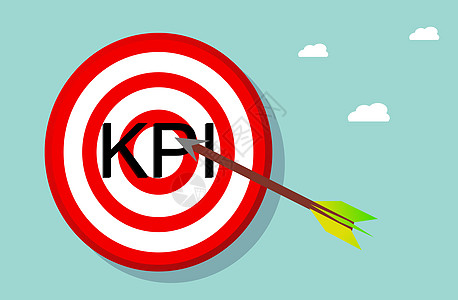 绩效管理箭盯住KPI插画