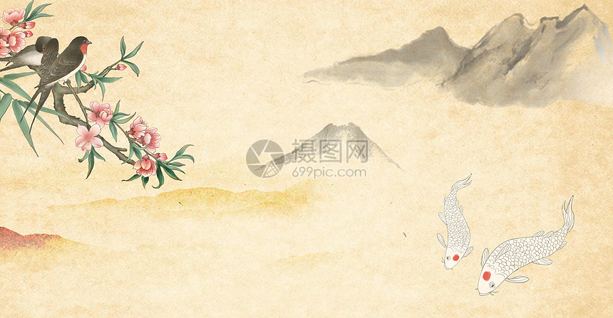 水墨复古中国风背景图片