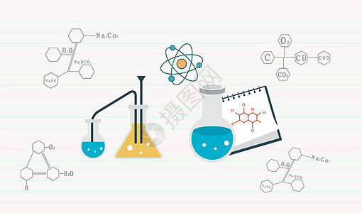 绘画元素卡通化学实验设计图片