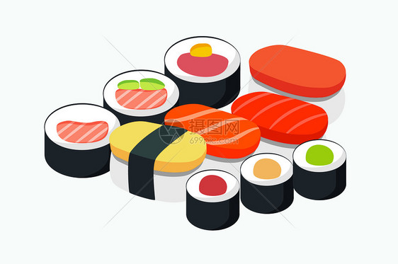 日本寿司插画图片