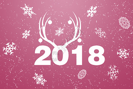 2018圣诞节鹿角雪花背景图片