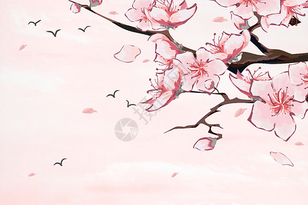中国风桃花背景图片