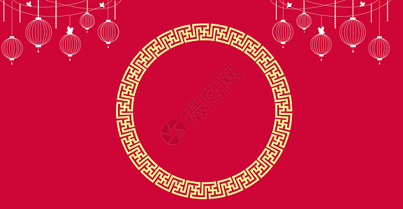 红色边框中国风红色传统喜庆背景设计图片