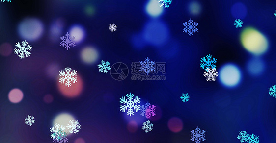 蓝色雪花圣诞背景图片