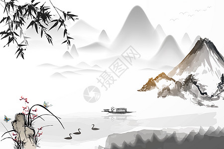 山水中国风背景图片
